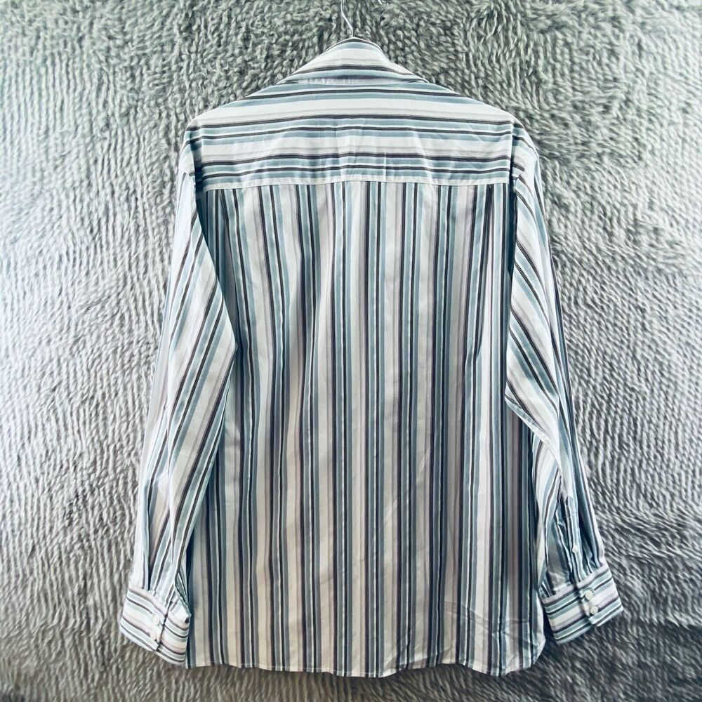 Perry Ellis Men's Dress Shirt Long Sleeve Portfolio Collection BlueBrownWhite M - Picture 2 of 12